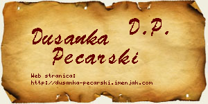 Dušanka Pecarski vizit kartica